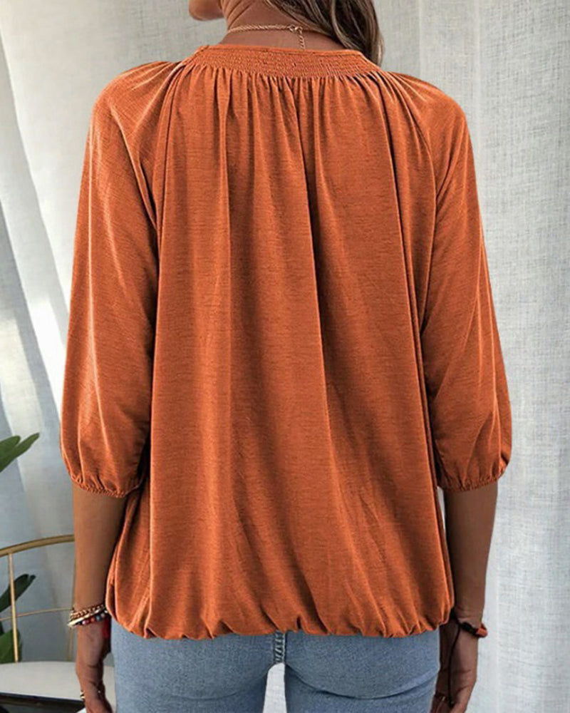T-shirt med rund hals 3/4-ärm
