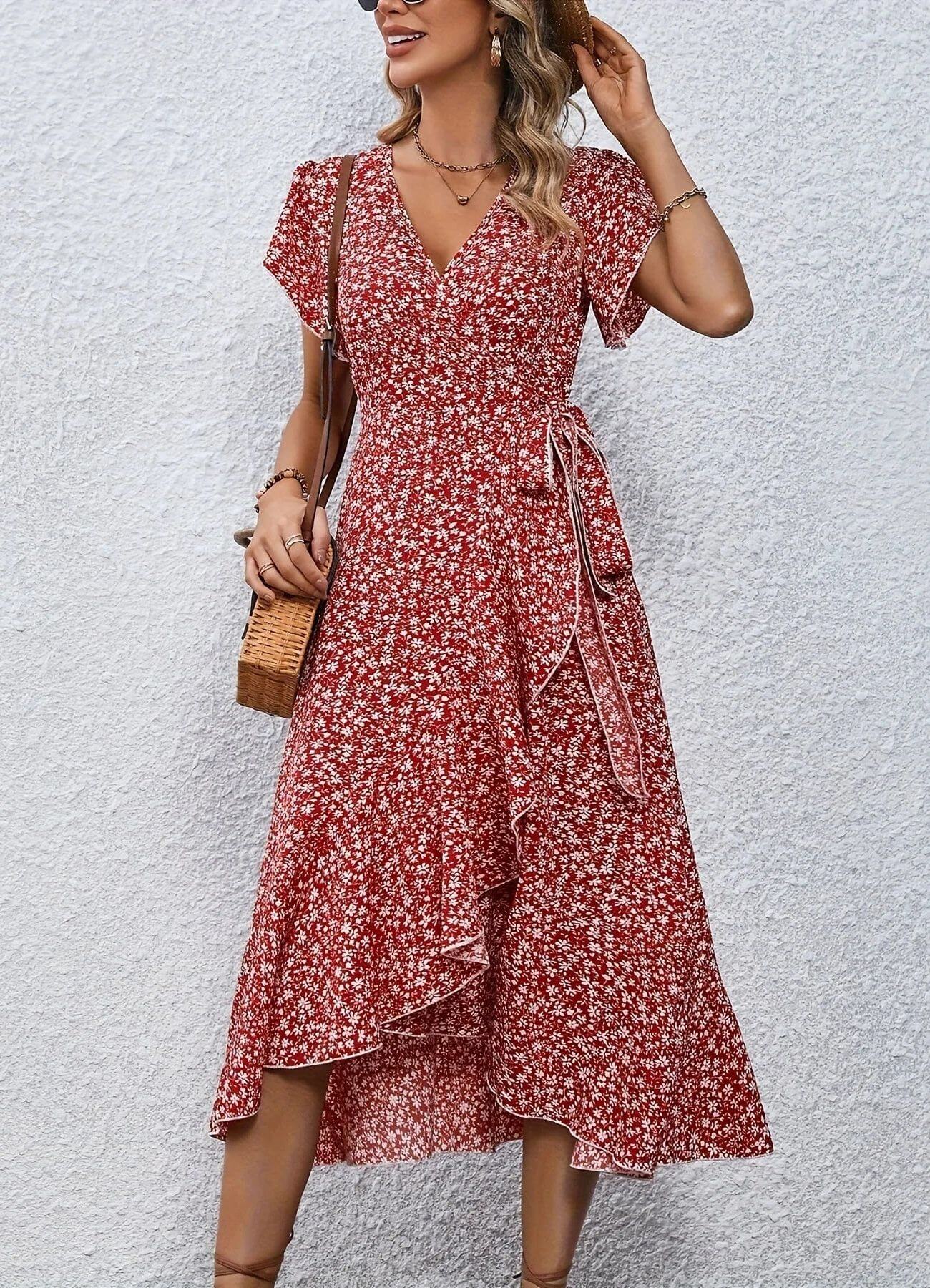 Anette™ – Elegant blommig sommarklänning