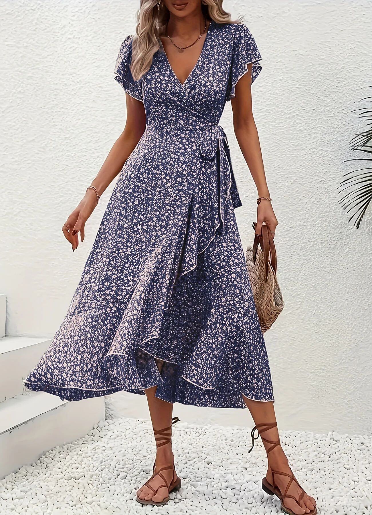 Anette™ – Elegant blommig sommarklänning
