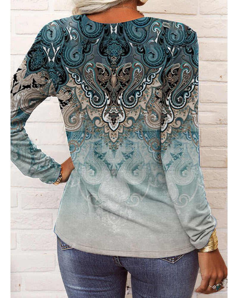 Paisley Långärmad Topp