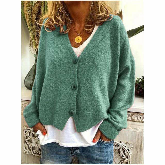 Enfärgad Casual Knit Cardigan