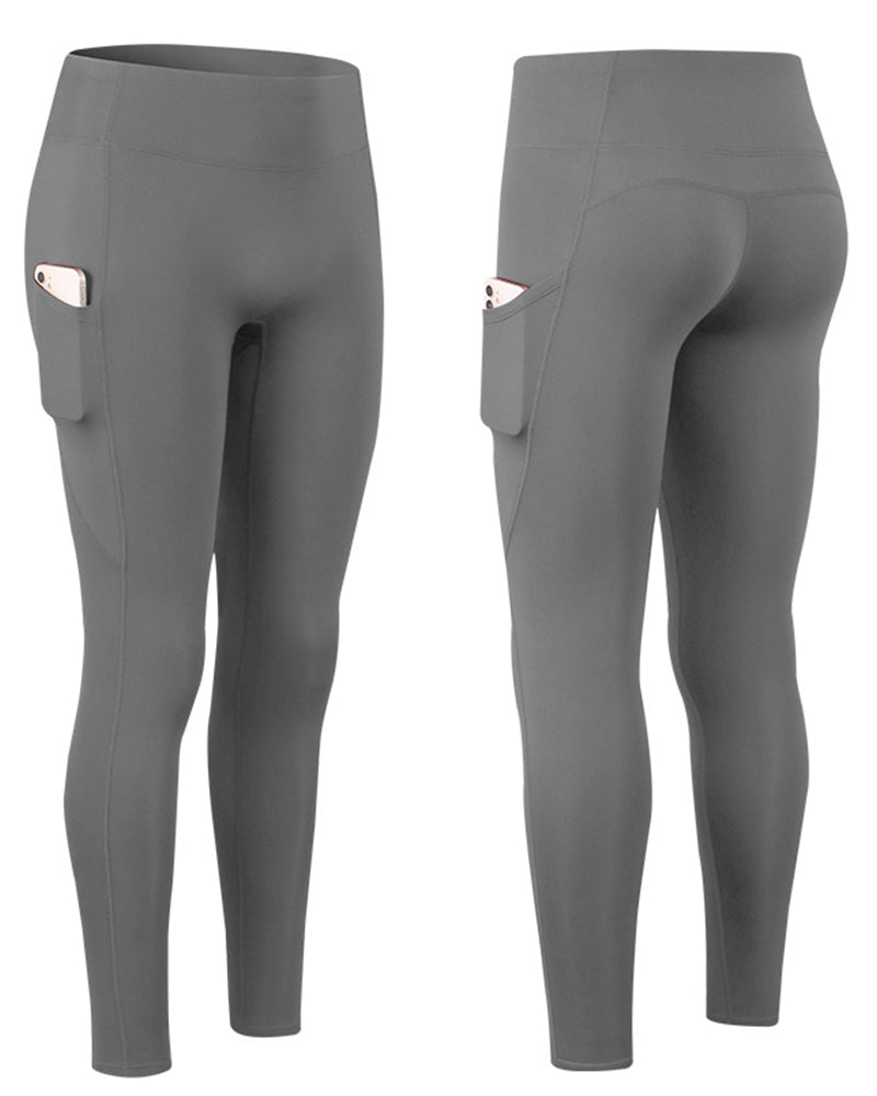 Enfärgade leggings med fleecefickor