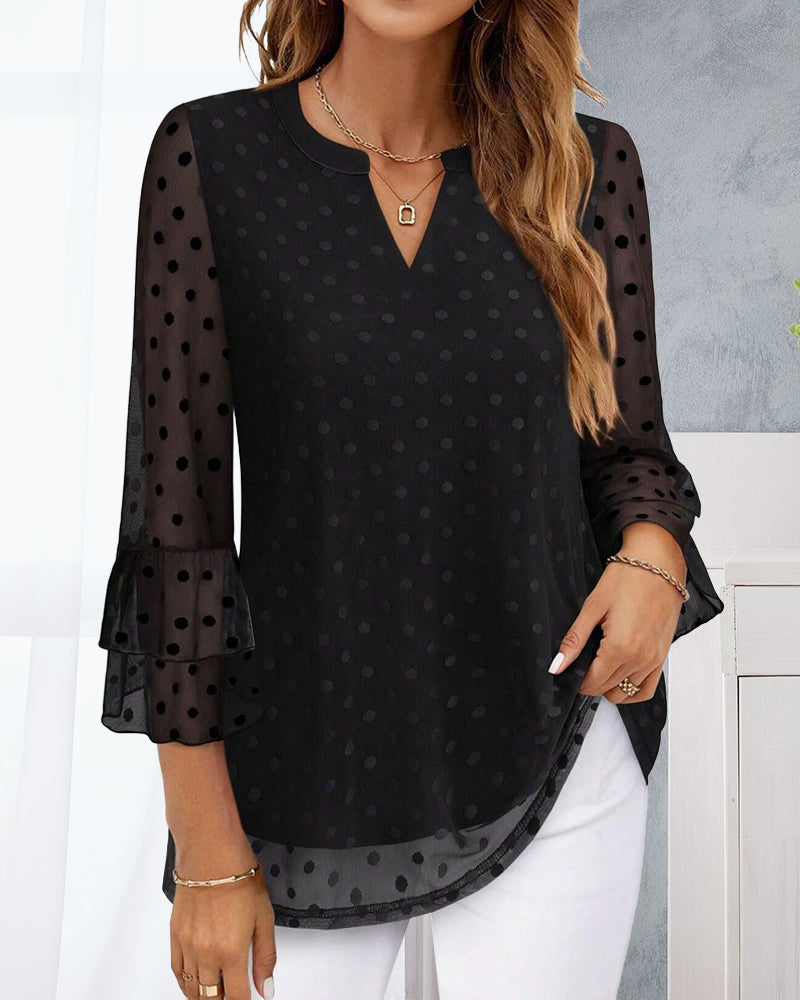 Blus Med Prickar Elegant