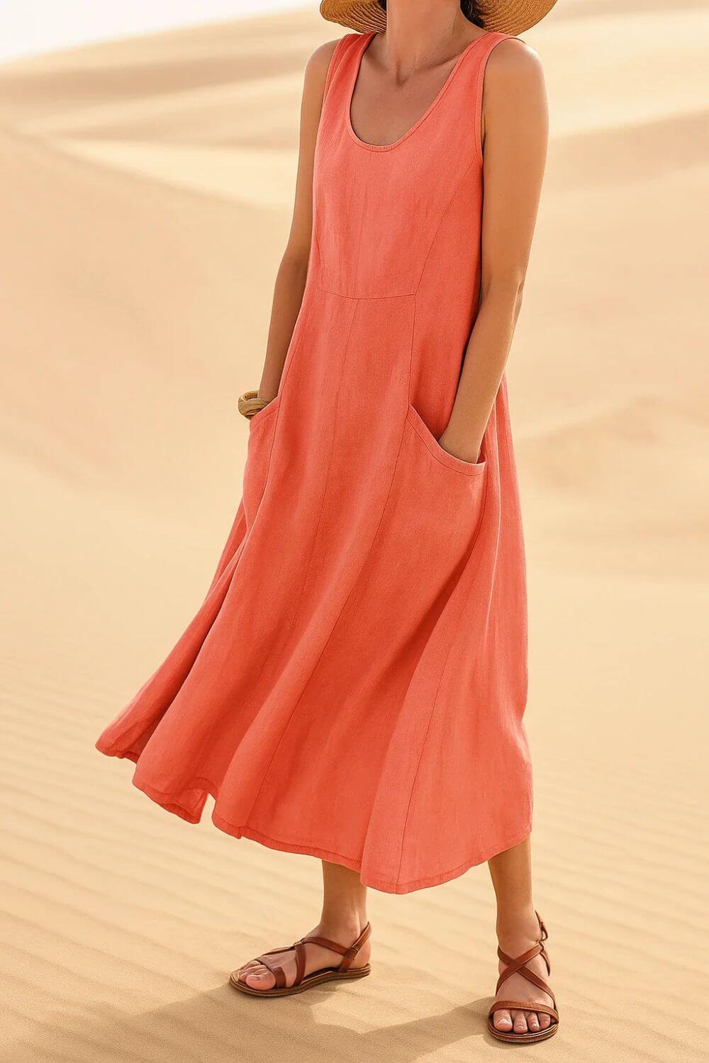 Alina™ - Elegant Ärmlös Sommarklänning