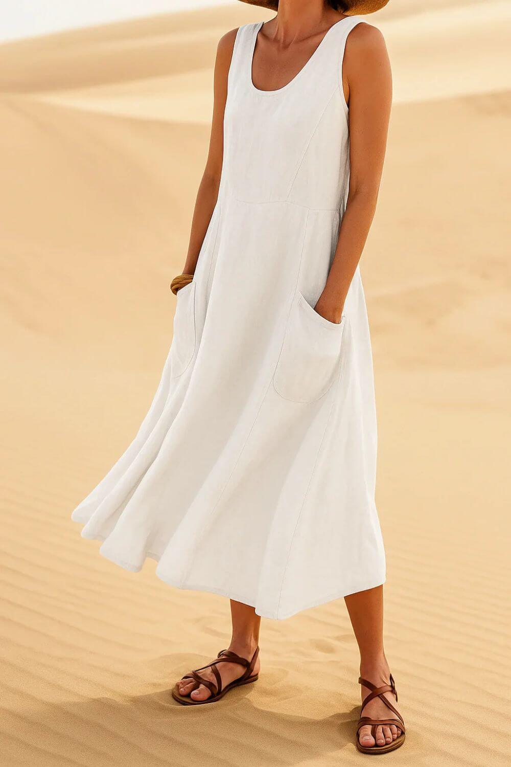 Alina™ - Elegant Ärmlös Sommarklänning