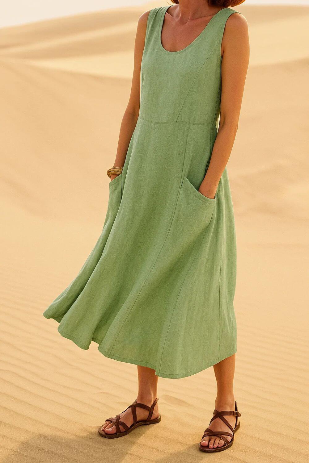 Alina™ - Elegant Ärmlös Sommarklänning