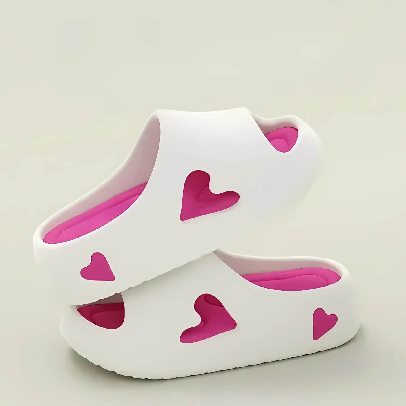 Amora™ - Flip-flops med hängande hjärtdesign och molnlik känsla