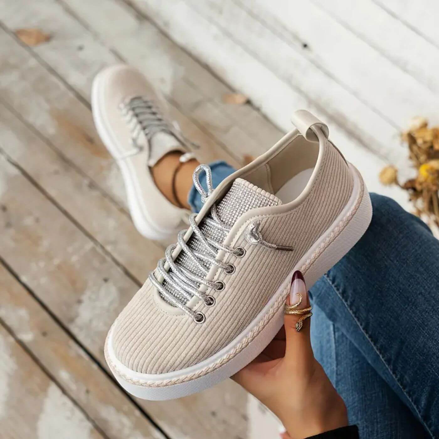Ane™ - Stilsäkra Ortopediska Sneakers i Kordflod