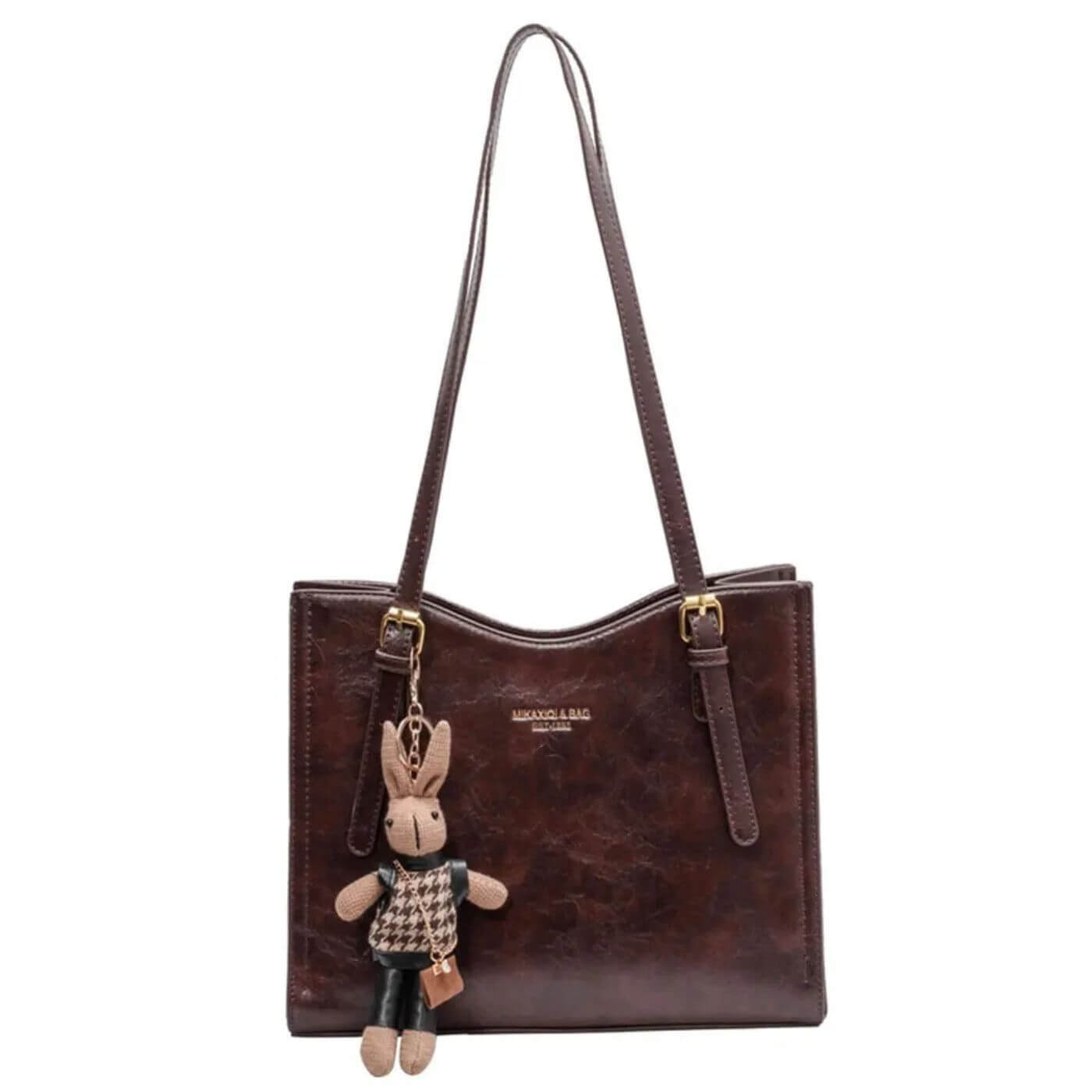 Lene™ – Kanin Charm Vintage Skulderveske i Skinn