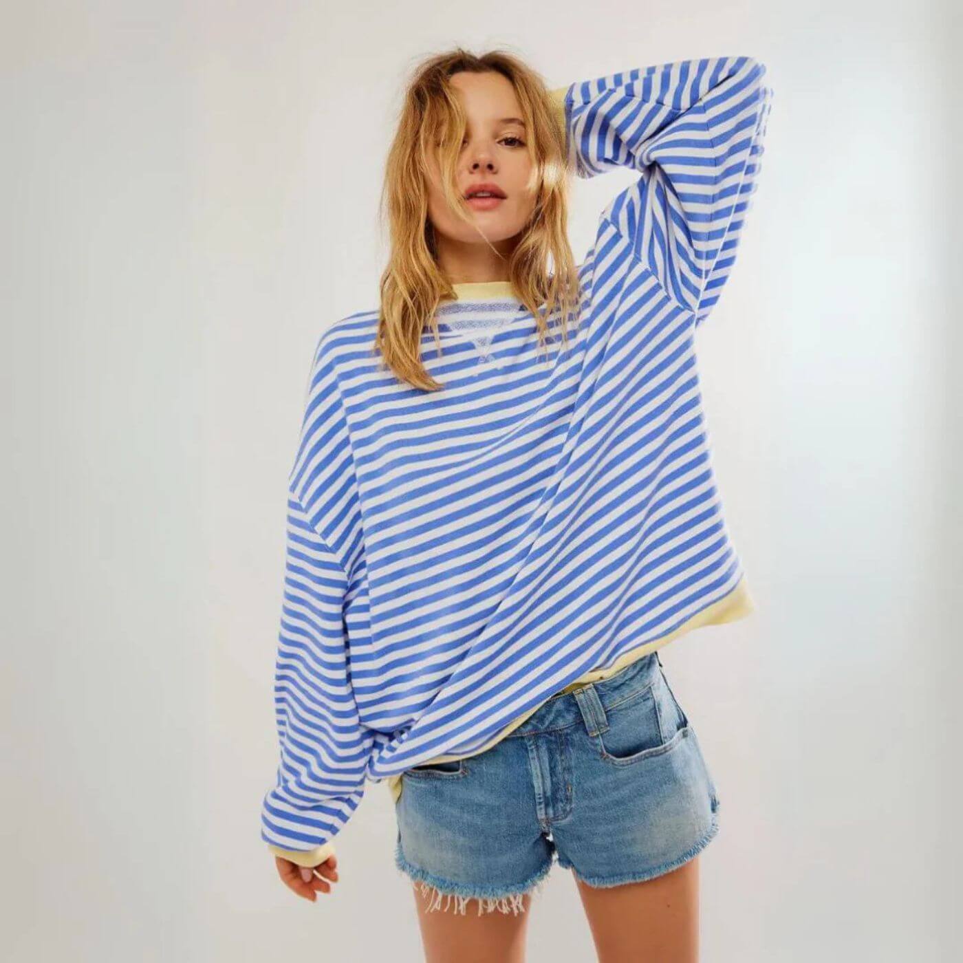 Liana™ - Oversized Randig Komforttröja