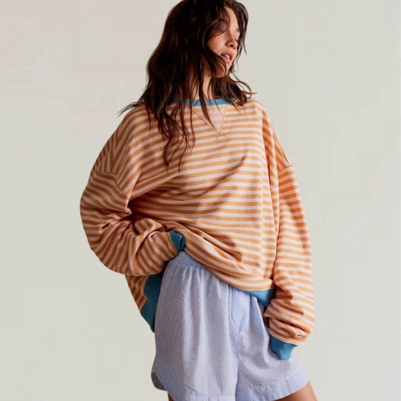 Liana™ - Oversized Randig Komforttröja