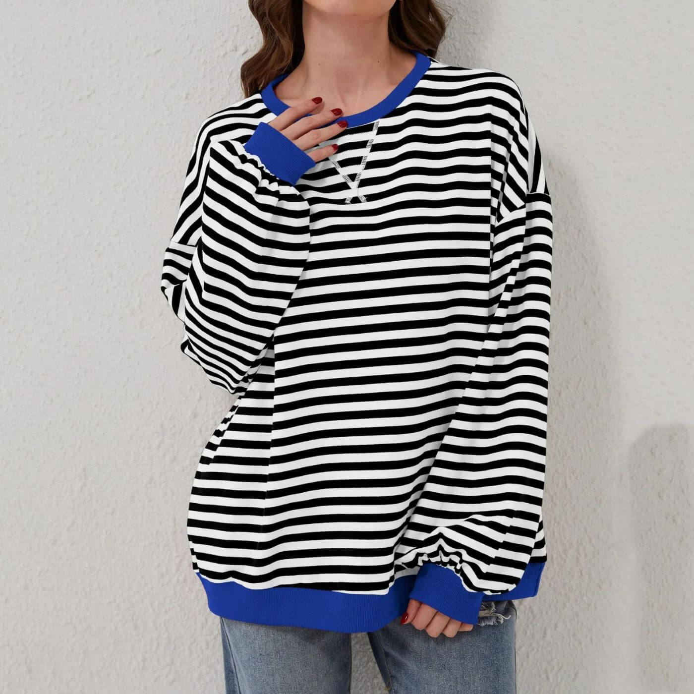 Liana™ - Oversized Randig Komforttröja