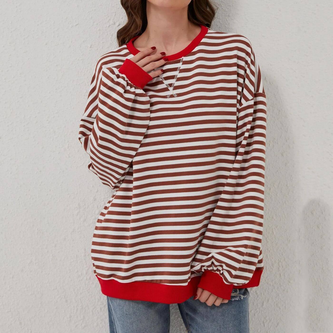 Liana™ - Oversized Randig Komforttröja