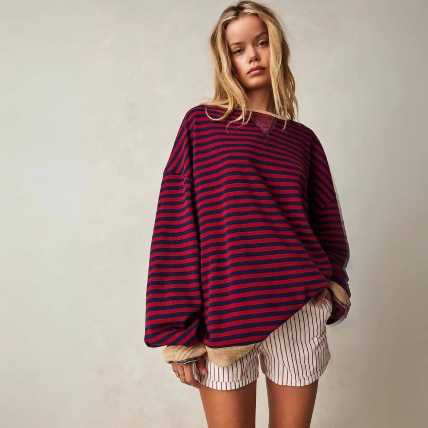 Liana™ - Oversized Randig Komforttröja