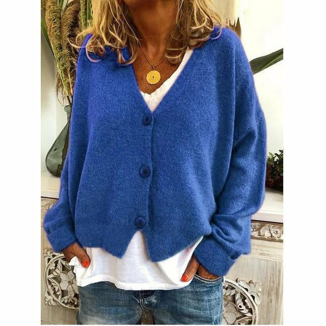 Enfärgad Casual Knit Cardigan