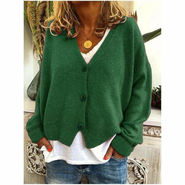 Enfärgad Casual Knit Cardigan