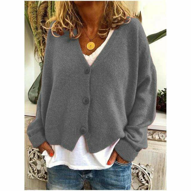 Enfärgad Casual Knit Cardigan