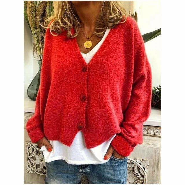 Enfärgad Casual Knit Cardigan