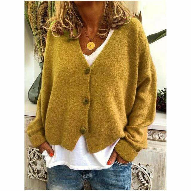 Enfärgad Casual Knit Cardigan